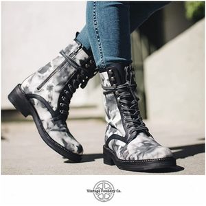Edgy Cool Unique Vintage Foundry Lace-up Boots